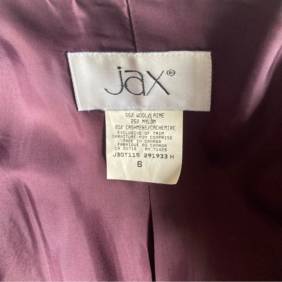 Vintage JAX Wool Cashmere Blend Classic Coat Size 6 - Picture 3 of 16